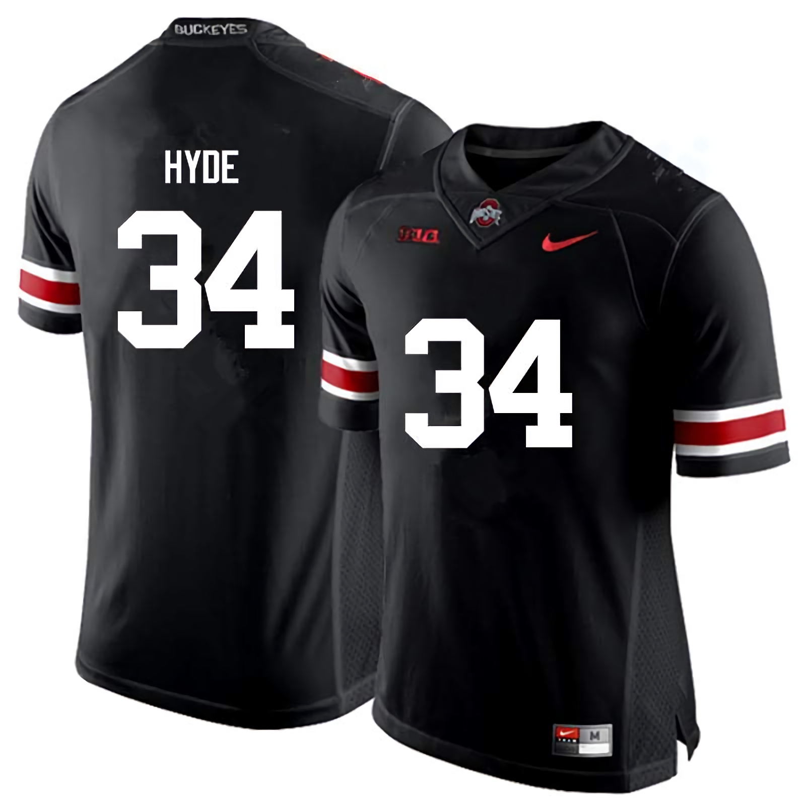 Carlos Hyde Ohio State Buckeyes Men's NCAA #34 Nike Black College Stitched Football Jersey VAH3156RV